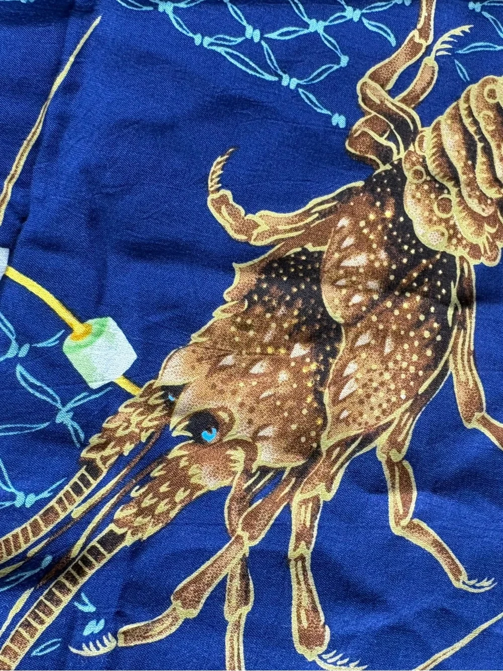 Jams World fabric 3.5 yards rare hard to find nautical lobster rayon Hawaiian